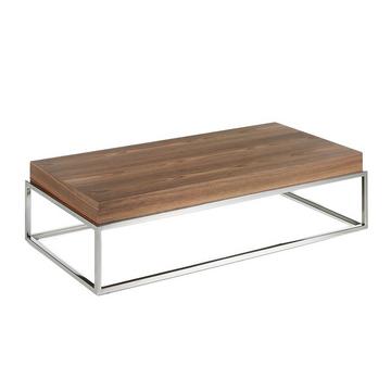 Table basse de noyer et acier