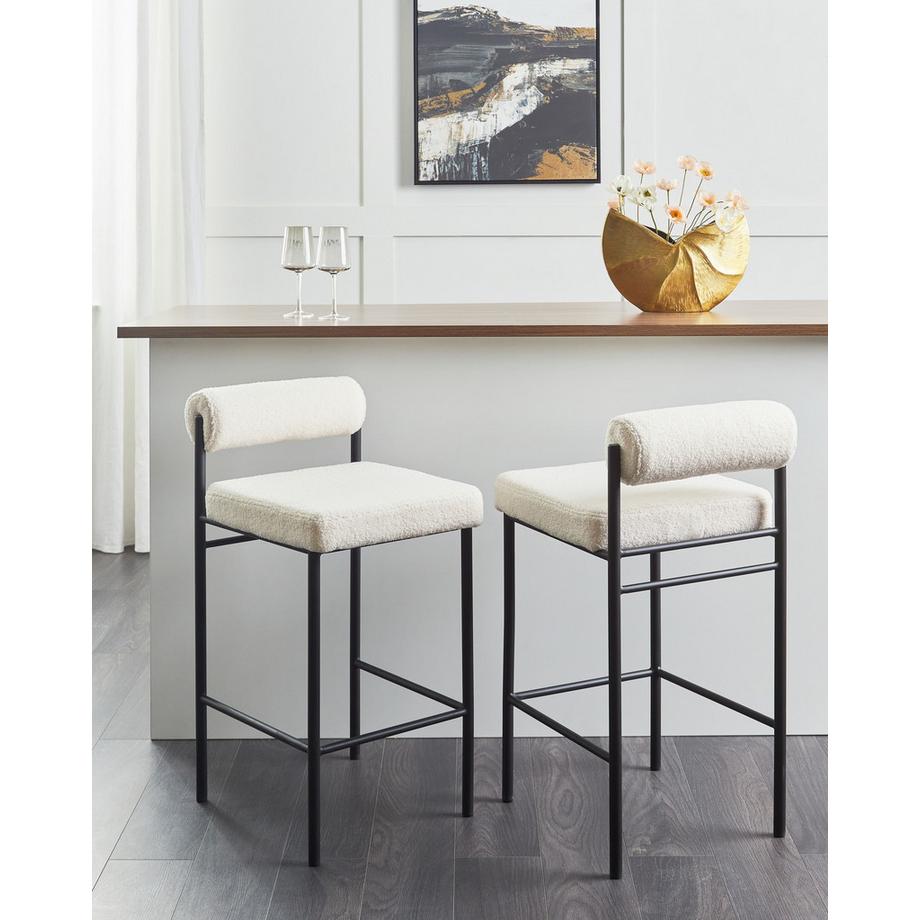 Beliani Set di 2 sedie alte en Bouclé Moderno AMAYA  