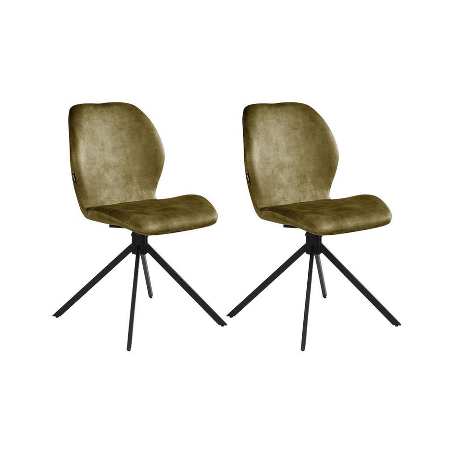 Esszimmerstuhl 4er Set aus Samtstoff Retro MORRISON