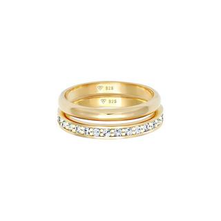 Elli  Bague Kristalle Memoire Bandring Basic 2Er Set 925 Silber 