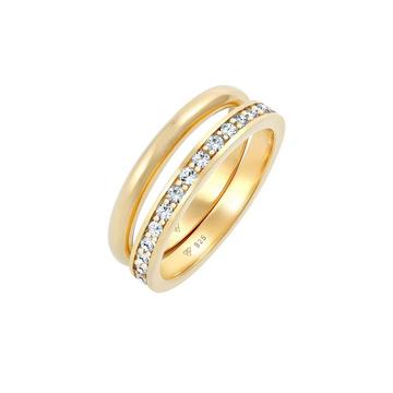 Bague Kristalle Memoire Bandring Basic 2Er Set 925 Silber