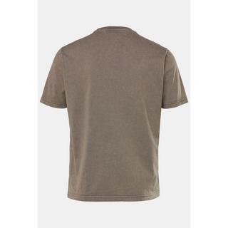 JP1880  T-shirt dal look vintage in tradizionale stile Tracht con grande stampa sul petto, scollo a girocollo e mezze maniche 