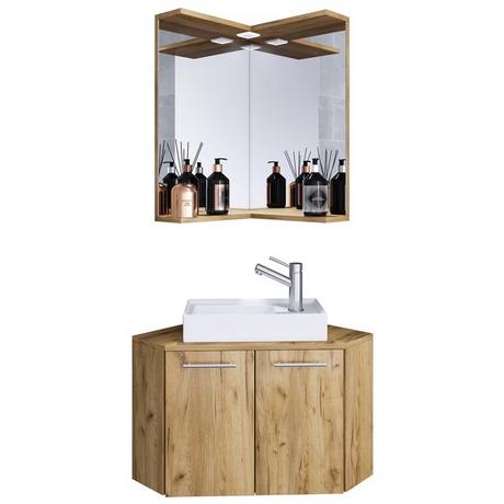 VCM 3-tlg Badmöbel Set Gäste WC Gästebad Waschplatz Waschtisch klein ecke Vilosa  