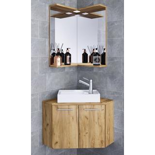 VCM 3-tlg Badmöbel Set Gäste WC Gästebad Waschplatz Waschtisch klein ecke Vilosa  