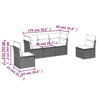 VidaXL Garten sofagarnitur poly-rattan  