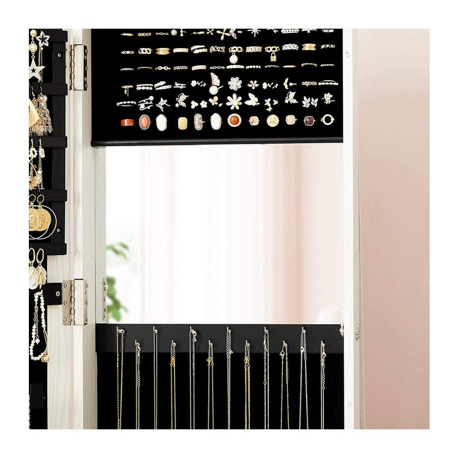 Calicosy  Um 360° drehbarer Schmuckschrank mit Spiegel und Ablageflächen 