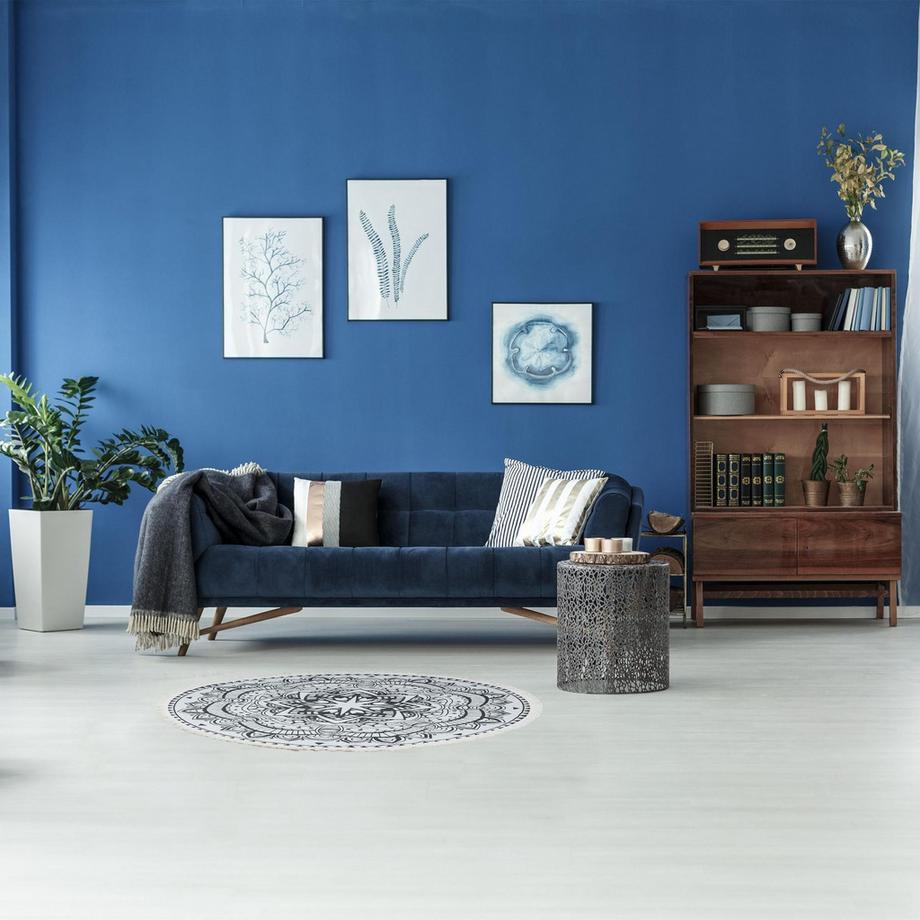 Northix Runder Teppich mit Mandala-Design  