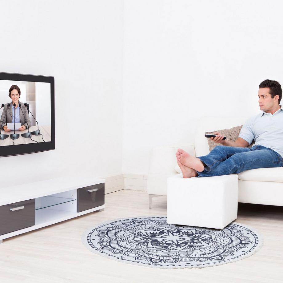 Northix Runder Teppich mit Mandala-Design  