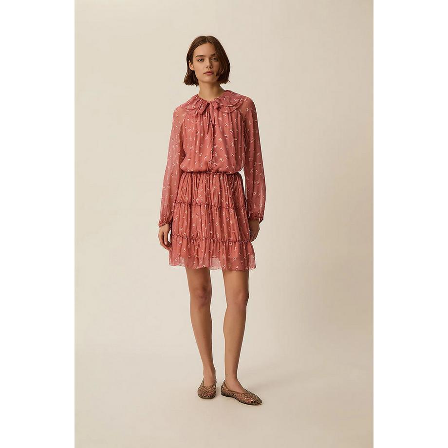 Des Petits Hauts Velma Kurzes Volantkleid Blumenprint  