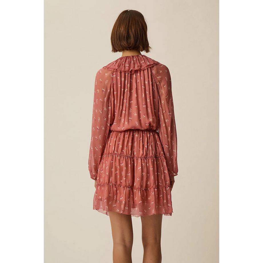 Des Petits Hauts Velma Kurzes Volantkleid Blumenprint  