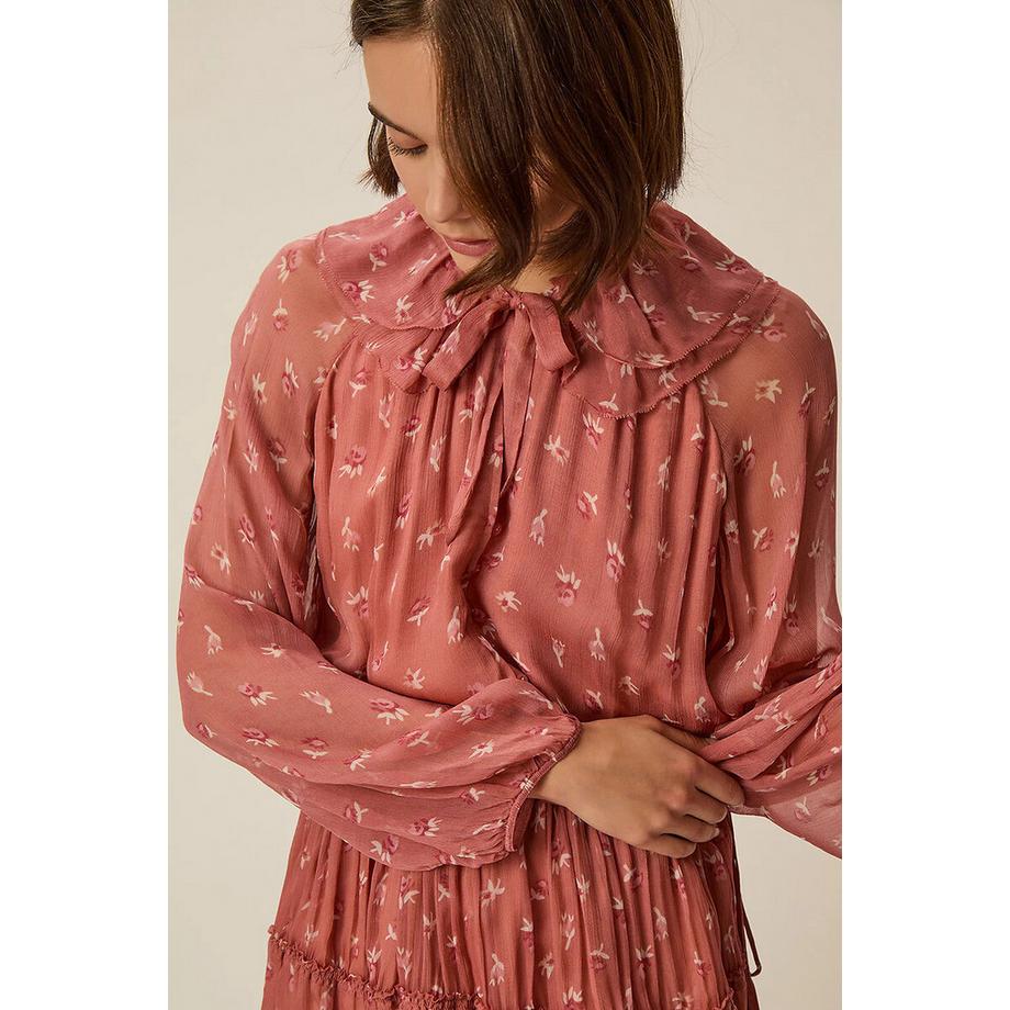 Des Petits Hauts Velma Kurzes Volantkleid Blumenprint  
