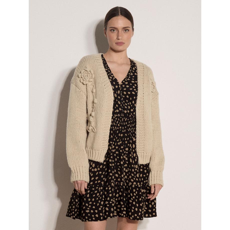 APRICOT Strickjacke mit Rosenapplikation  