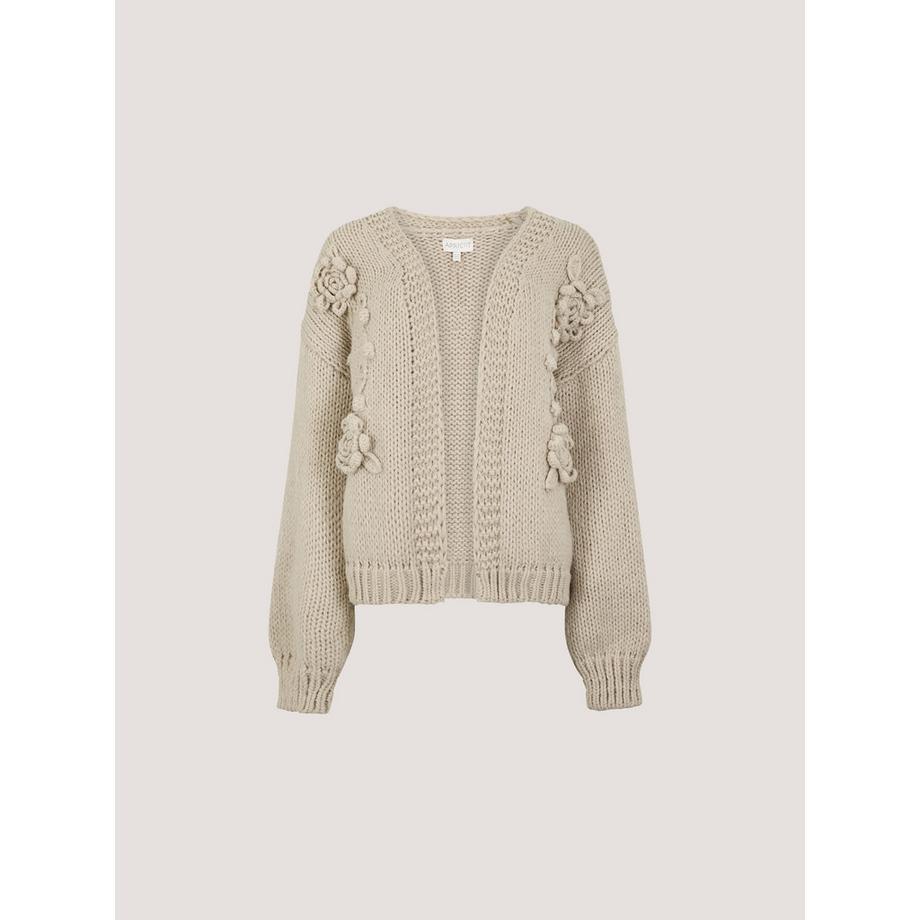 APRICOT Strickjacke mit Rosenapplikation  