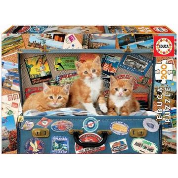 Puzzle Educa Katzen im Reisekoffer 200 Teile