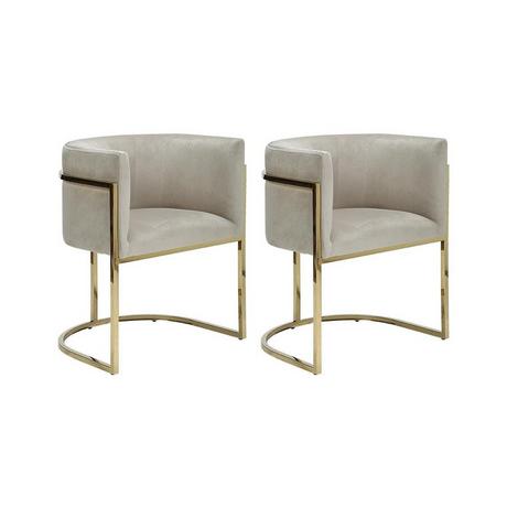 PASCAL MORABITO Lot de 2 chaises avec accoudoirs PERIA Velours acier inoxydable  