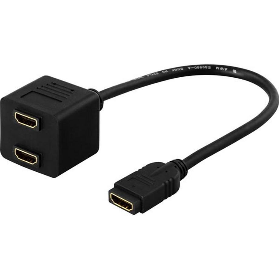 HDMI-Adapter / Full HD in 60Hz / 1xHDMI ho auf 2xHDMI ho / 19-polig
