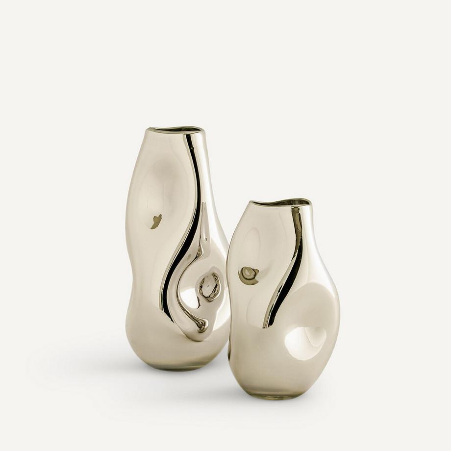 AM.PM Vase Cozi aus mundgeblasenem Glas in Metallic-Optik  