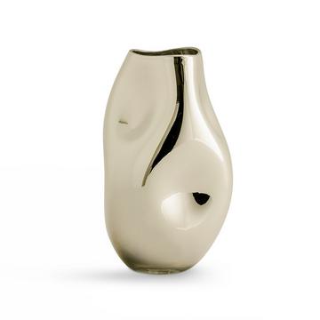 Vase Cozi aus mundgeblasenem Glas in Metallic-Optik