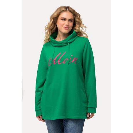 Ulla Popken  Sweat-shirt col montant et manches longues. Imprimé « salut ». 