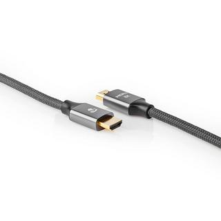Nedis  Câble HDMI™ Ultra High Speed | Connecteur HDMI™ | Connecteur HDMI™ | 8K@60Hz | 48 Gbps | 3,00 m | Rond | 6,7 mm | Gris avec métal | Serrures 