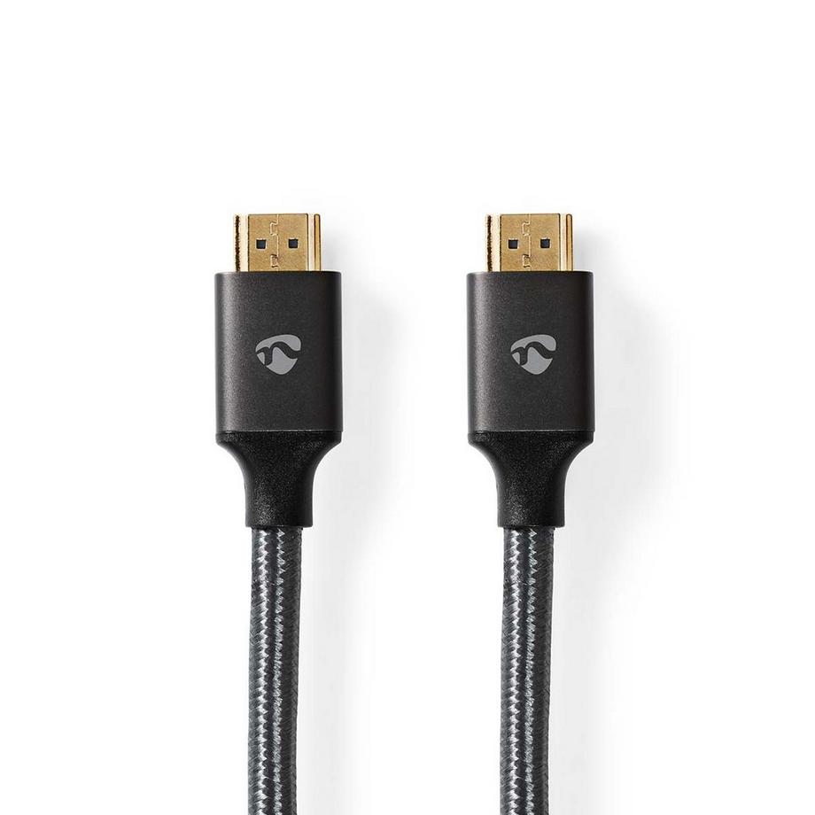 Câble HDMI™ Ultra High Speed | Connecteur HDMI™ | Connecteur HDMI™ | 8K@60Hz | 48 Gbps | 3,00 m | Rond | 6,7 mm | Gris avec métal | Serrures