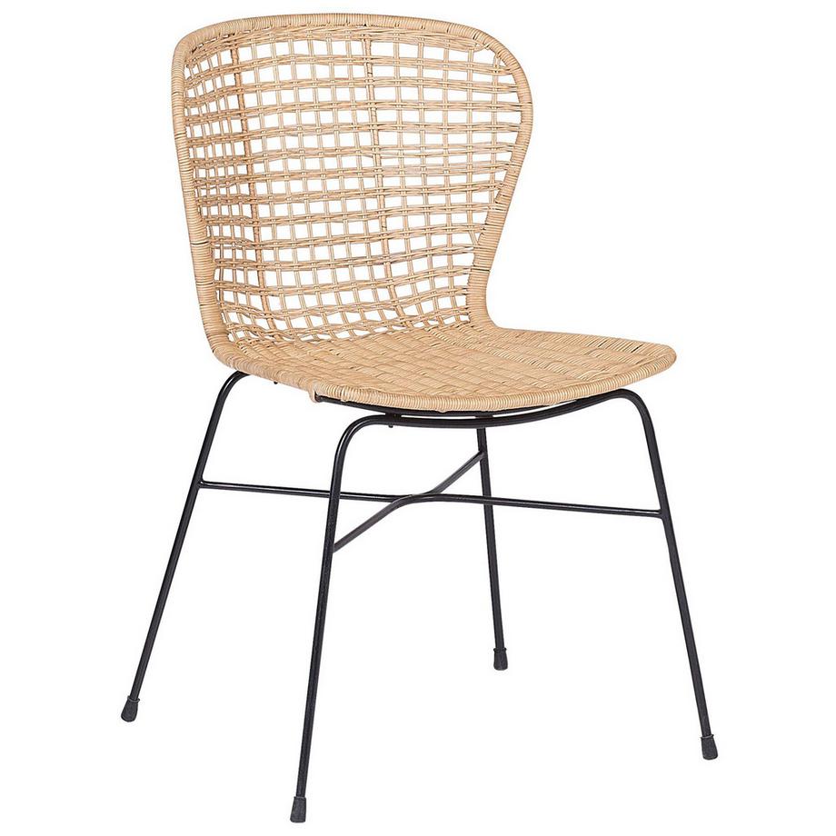 Beliani Lot de 2 chaises de salle à manger en Rotin Boho ELFROS  