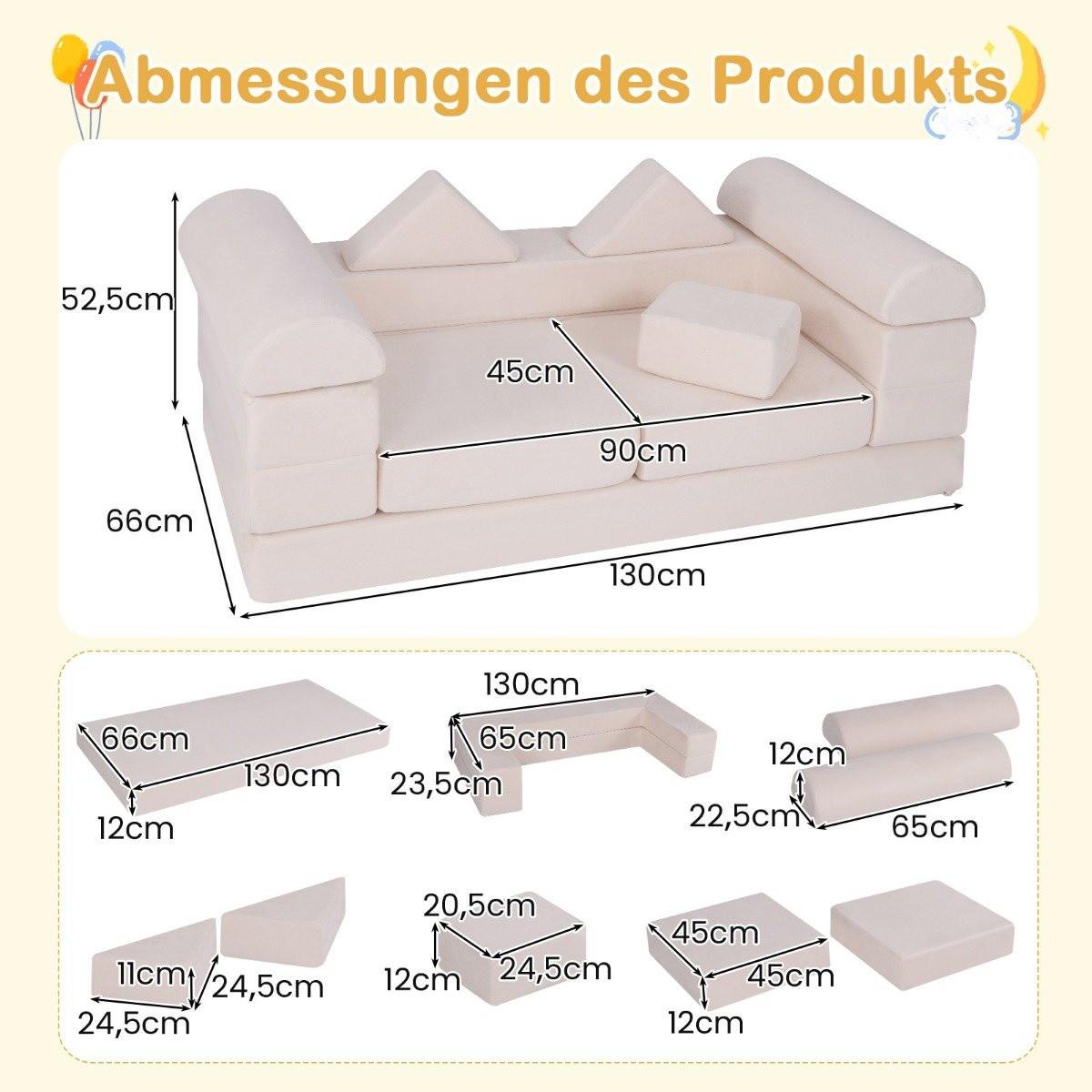 Northix Modulares Schaumstoff-Sofa-Set für Kinder  