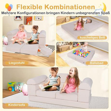 Northix Modulares Schaumstoff-Sofa-Set für Kinder  