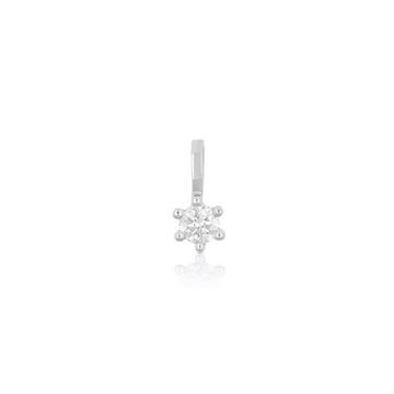 Pendentif solitaire 6 poignées en or blanc 750 diamant 0,10ct. 7x5mm