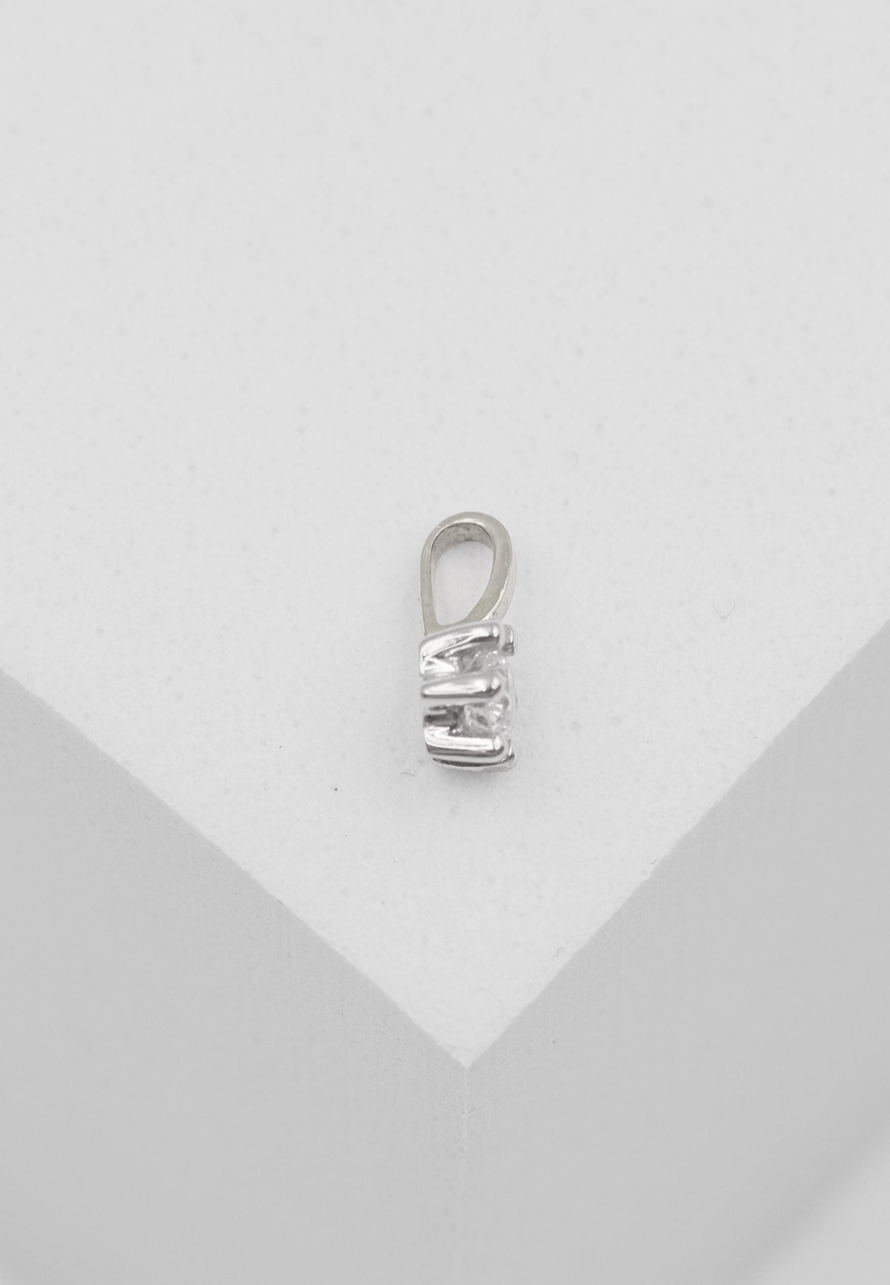 MUAU Schmuck  Solitär Anhänger 6-Griff-Fassung Weissgold 750 Diamant 0.10ct. 7x5mm 