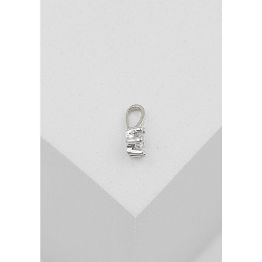 MUAU Schmuck  Solitär Anhänger 6-Griff-Fassung Weissgold 750 Diamant 0.10ct. 7x5mm 