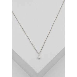 MUAU Schmuck  Solitär Anhänger 6-Griff-Fassung Weissgold 750 Diamant 0.10ct. 7x5mm 