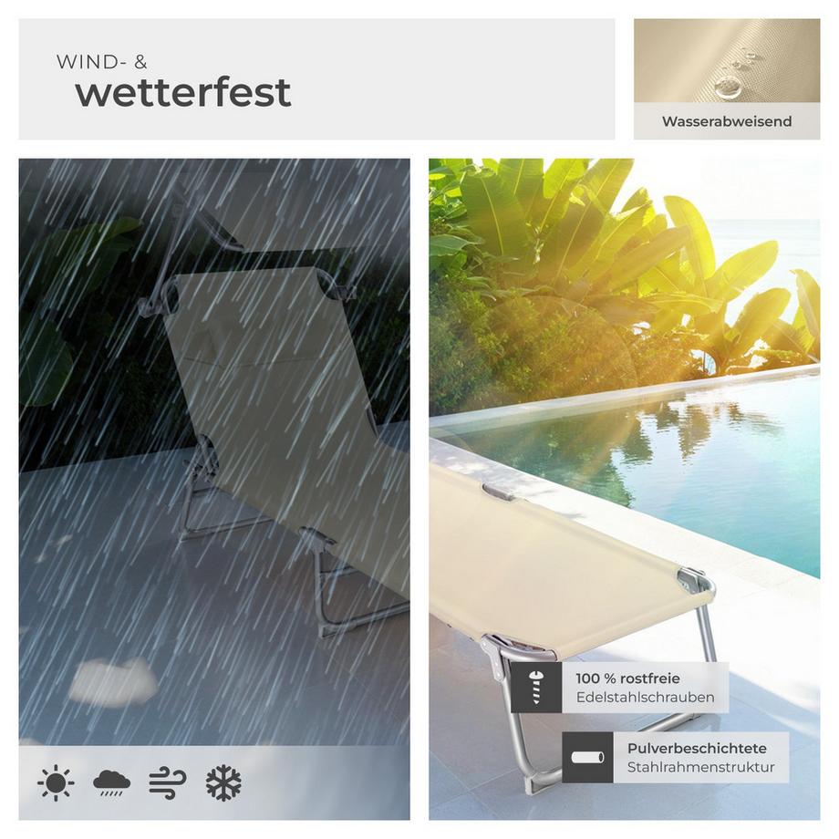 Tectake Transat en acier CHLOÉ pliable  