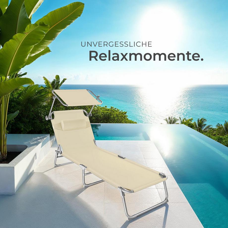 Tectake Transat en acier CHLOÉ pliable  