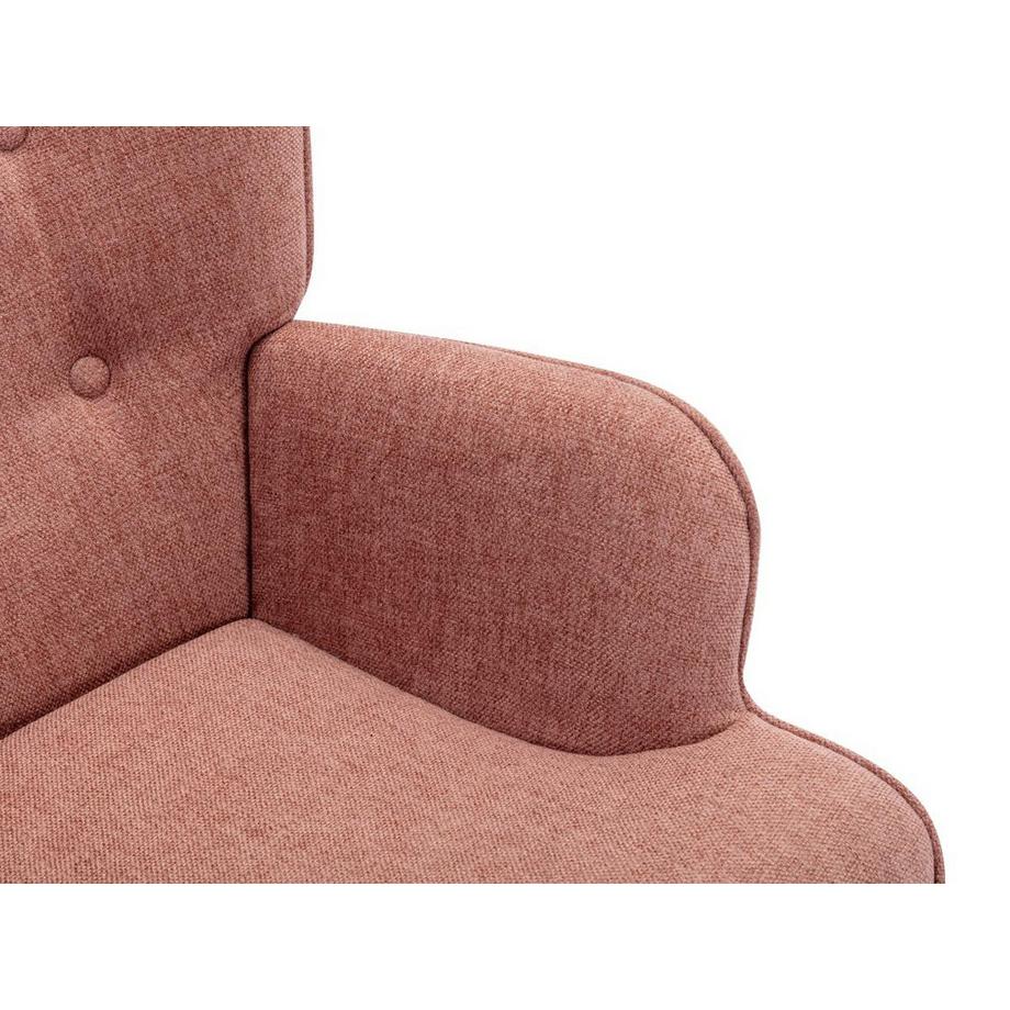 Vente-unique Fauteuil en tissu rose VATELY  