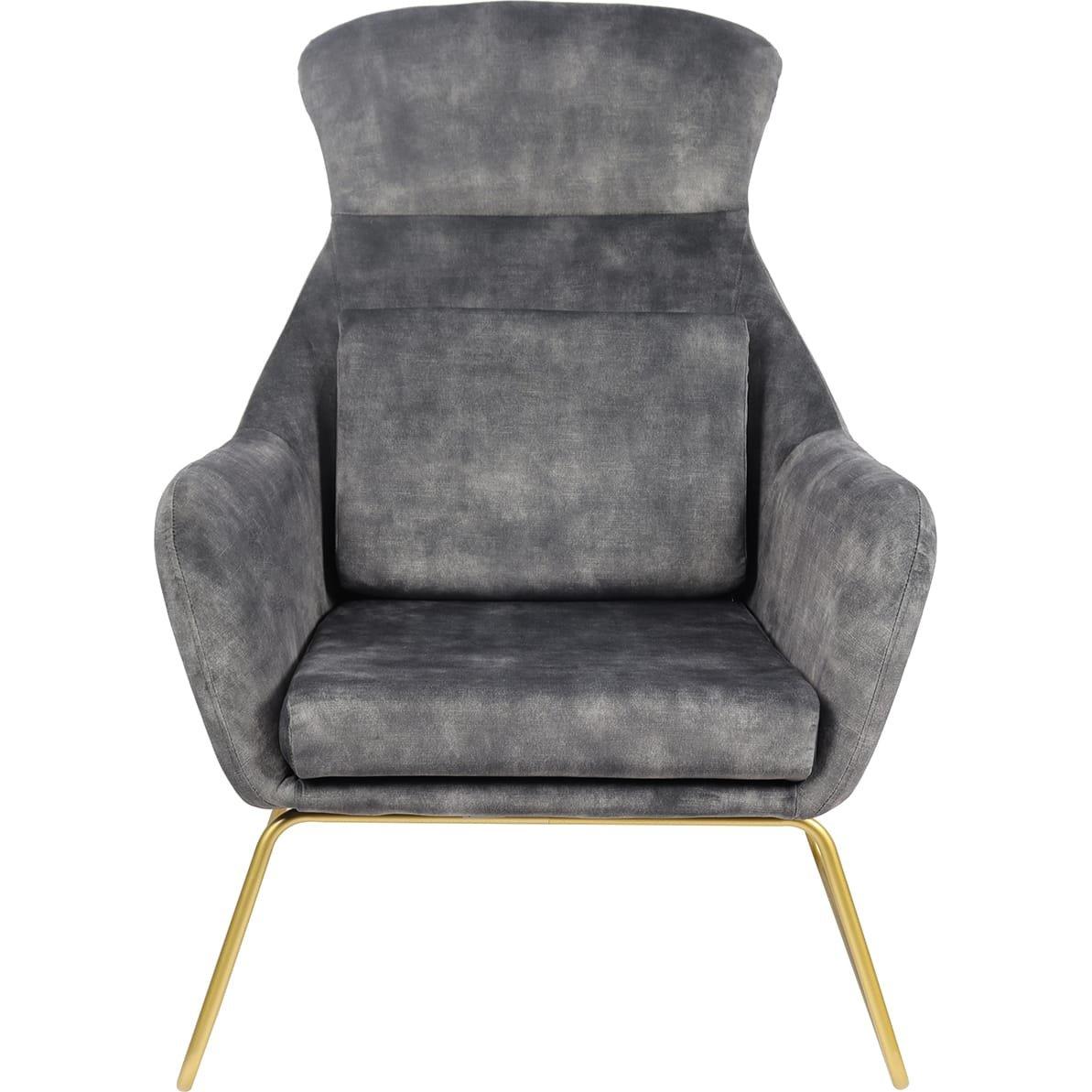 mutoni Fauteuil relax velours velours gris laiton  