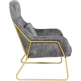 mutoni Fauteuil relax velours velours gris laiton  