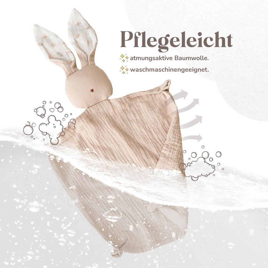 Activity-board  Baby Hasen Schmusetuch - Musselin Schmusetuch als Babygeschenk zur Geburt /Baby Schmusetücher & Schnuller/Baby Kuscheltier 