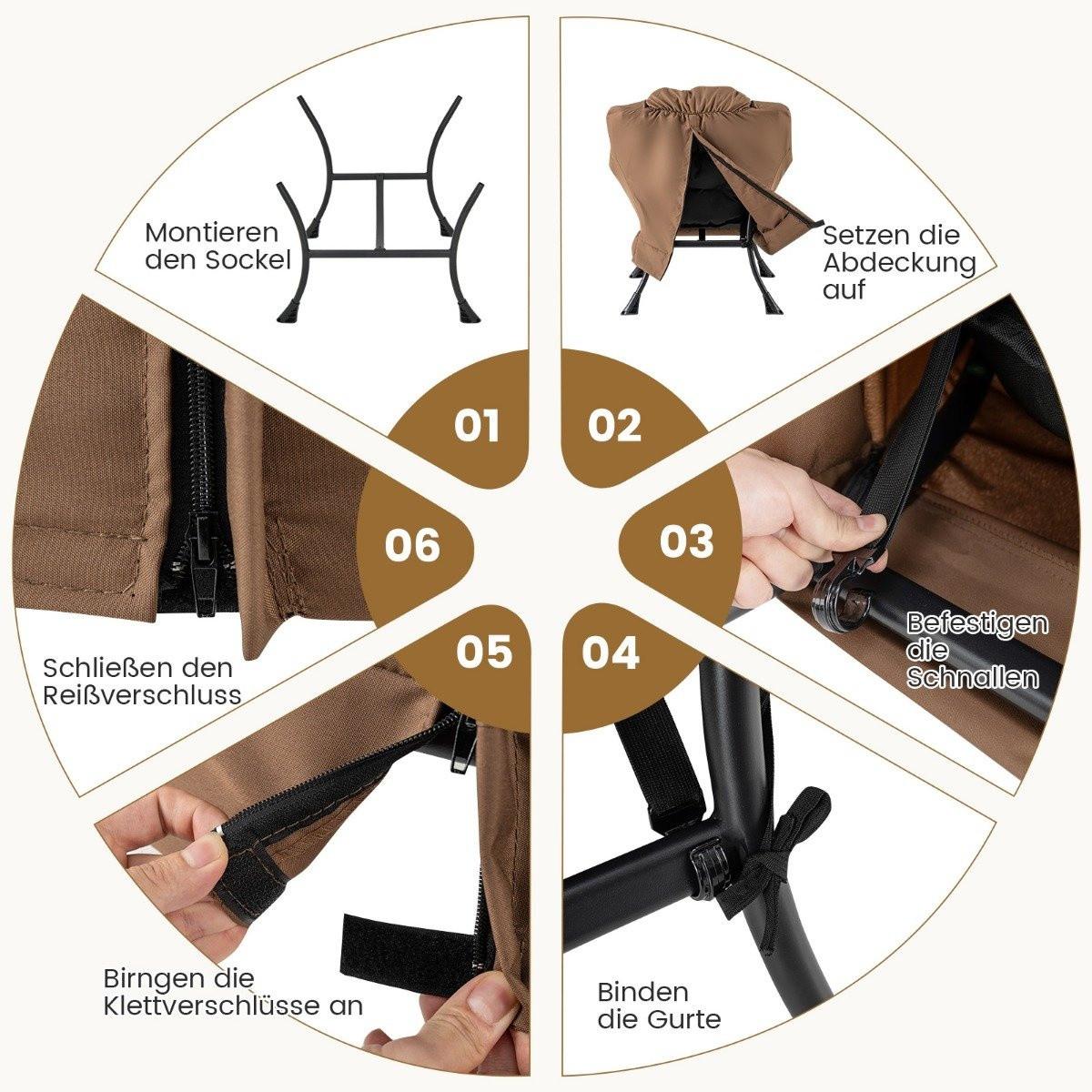 B2X Sessel mit Hocker & Armlehnen & Seitentasche & Fußstütze Relaxsessel Ohrensessel  