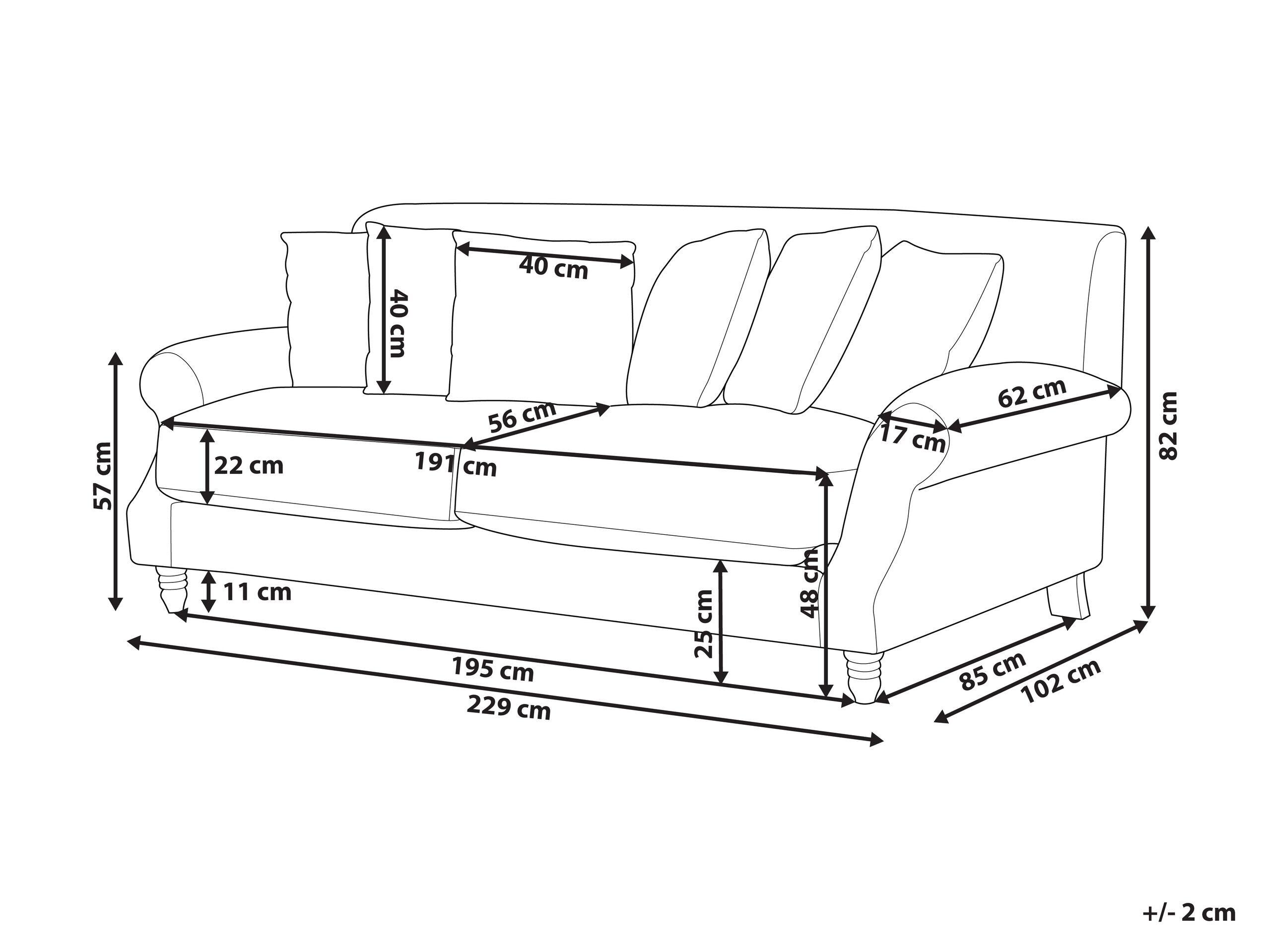 Beliani 3 Sitzer Sofa aus Bouclé Glamourös EIKE  