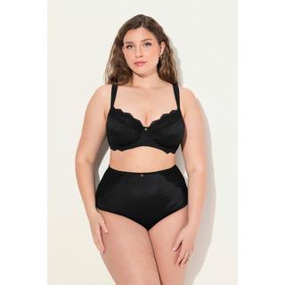 Ulla Popken  Reggiseno senza coppe preformate con ferretto, raso, pizzo e coppa C-F 