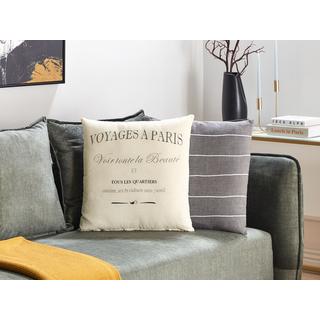 Beliani Lot de 2 coussins décoratifs en Lin Rétro MINDALA  