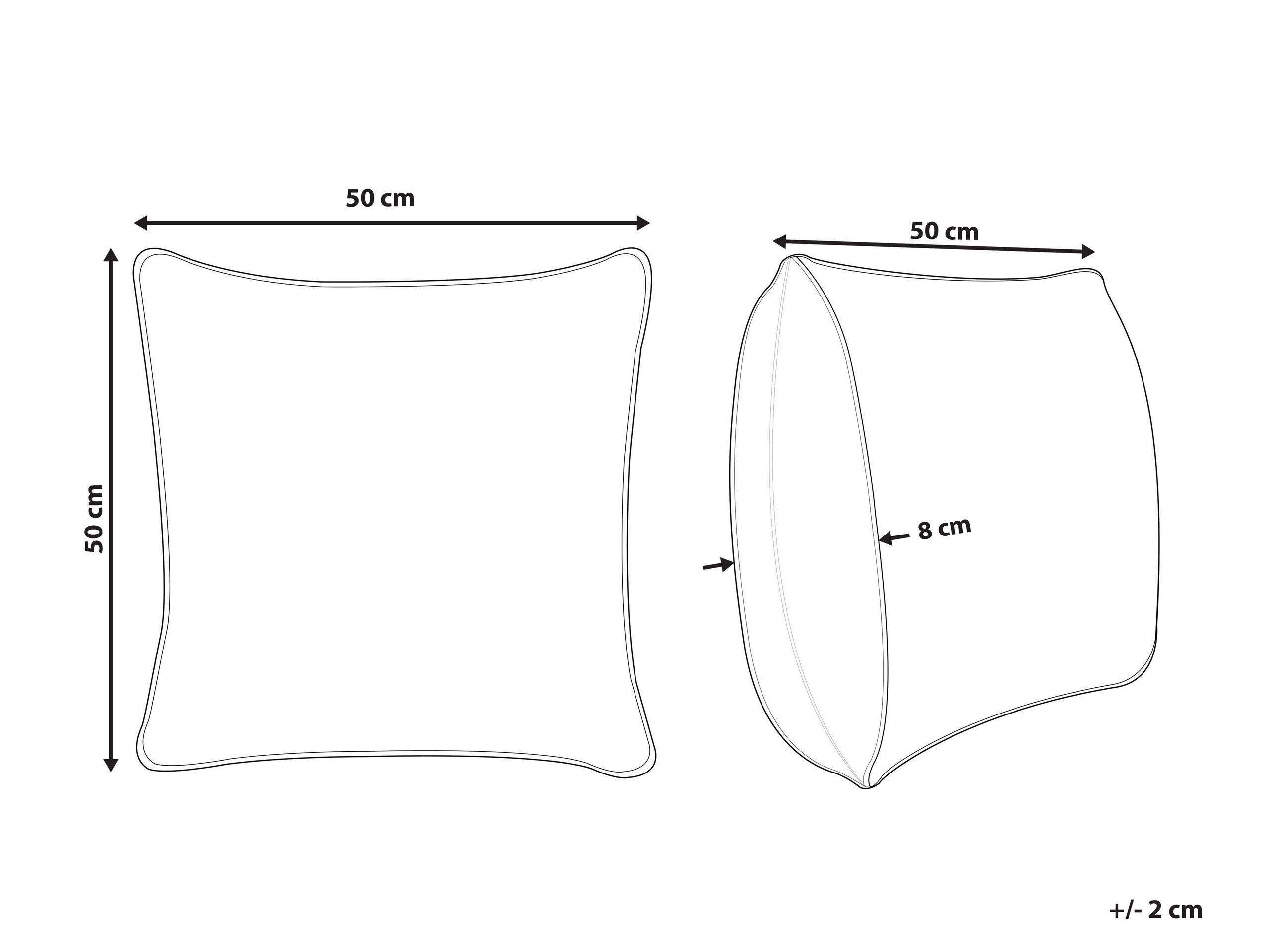 Beliani Lot de 2 coussins décoratifs en Lin Rétro MINDALA  