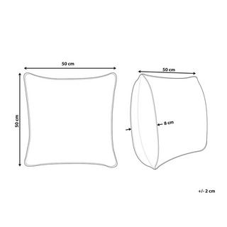 Beliani Lot de 2 coussins décoratifs en Lin Rétro MINDALA  