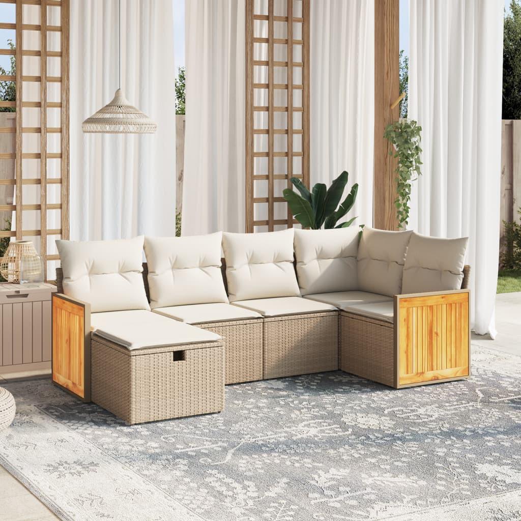 VidaXL set divano da giardino Polirattan  