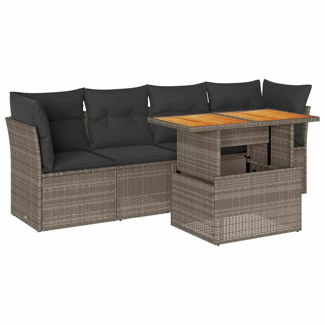 VidaXL - Garten sofagarnitur poly-rattan, One Size, Grau