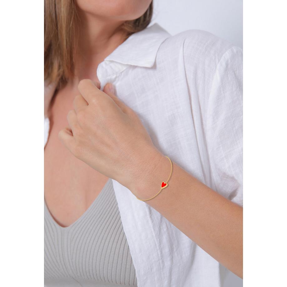 Elli  Bracelet Herz Liebe Love Valentinstag 925 Silber Vergoldet 