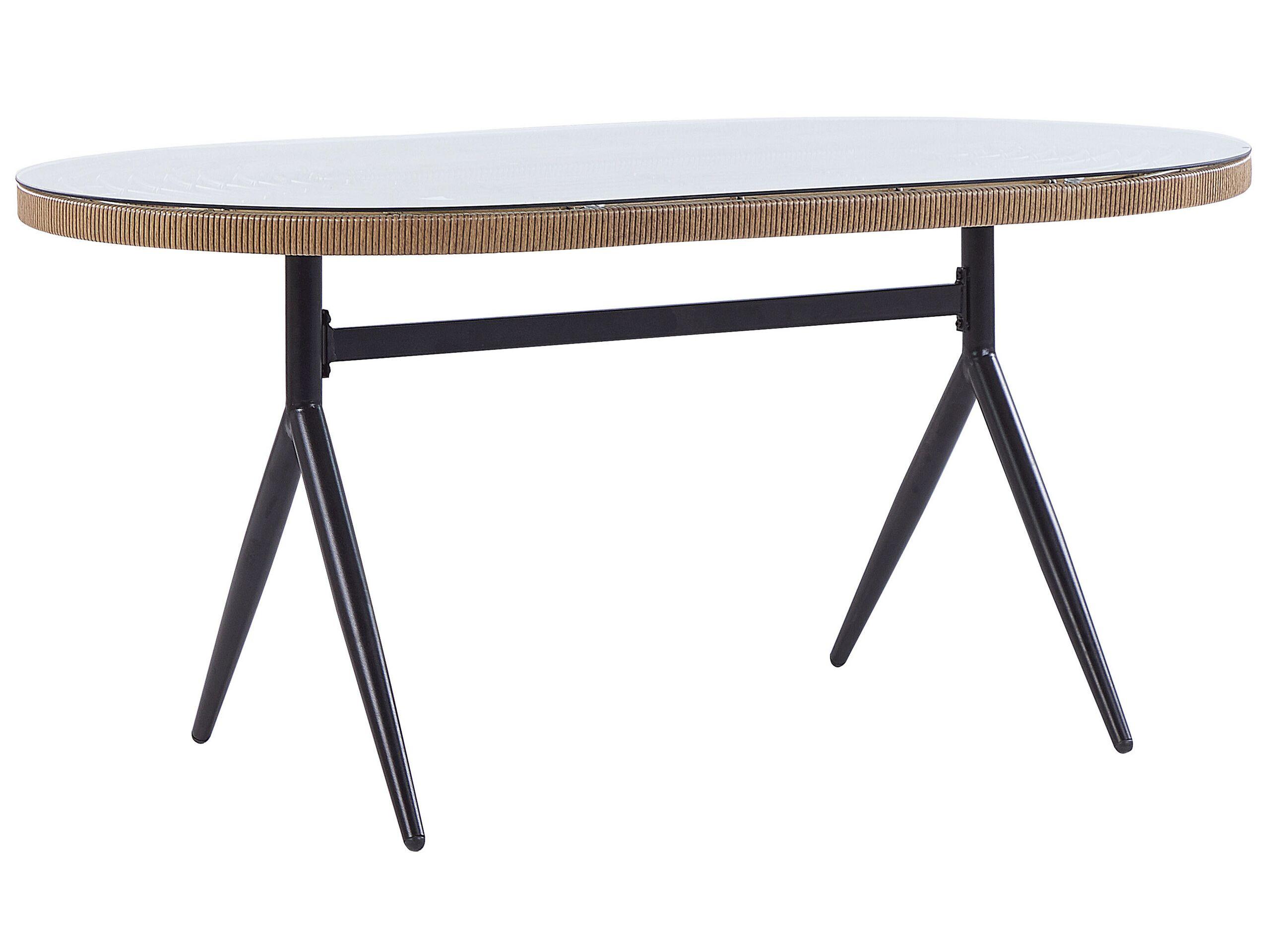 Beliani Set da pranzo per giardino con sedie en Rattan sintetico Boho ALIANO  