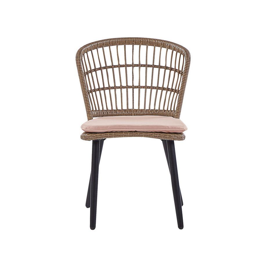 Beliani Gartentisch mit Stühlen aus PE Rattan Boho ALIANO  