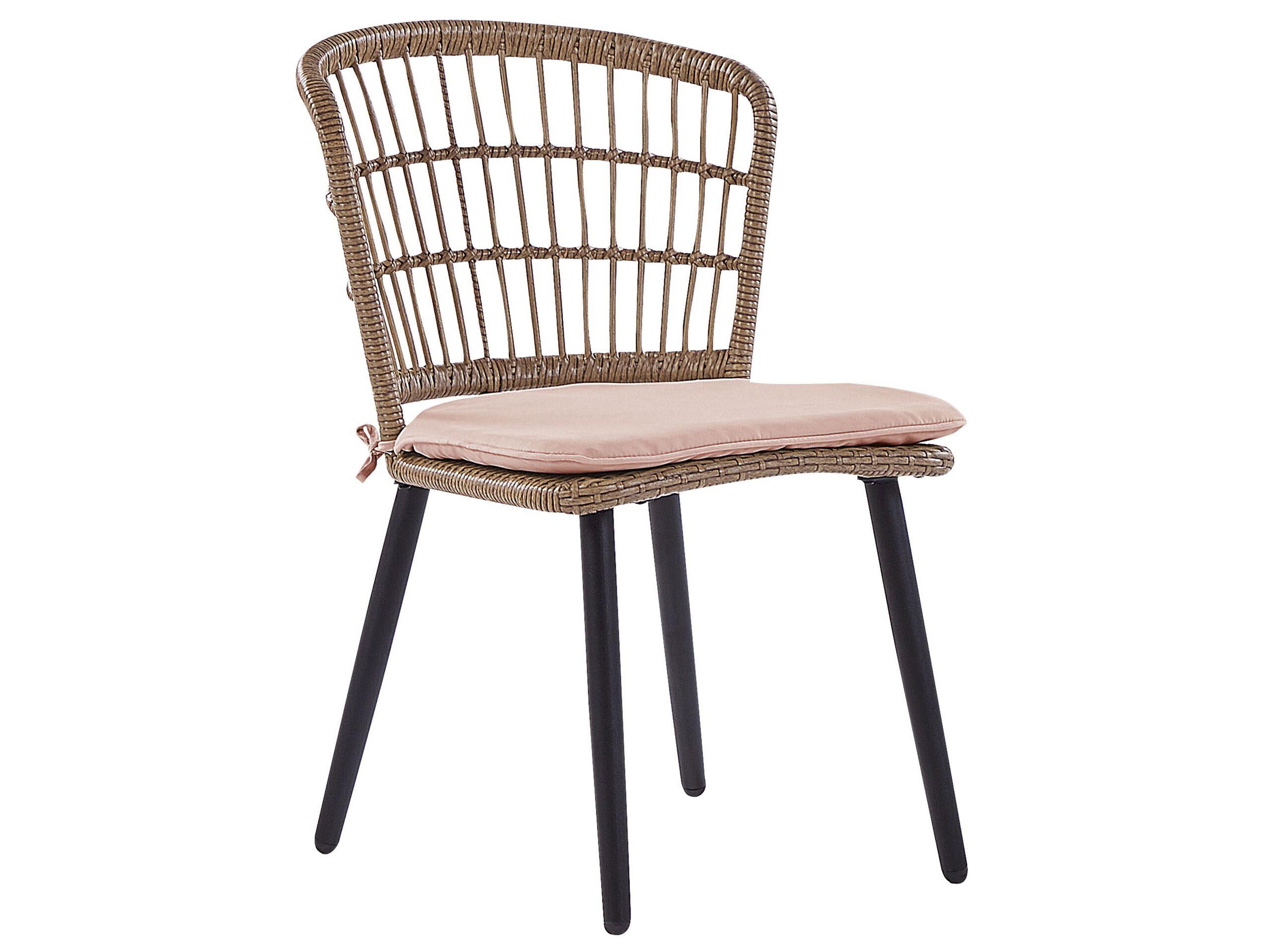 Beliani Set da pranzo per giardino con sedie en Rattan sintetico Boho ALIANO  